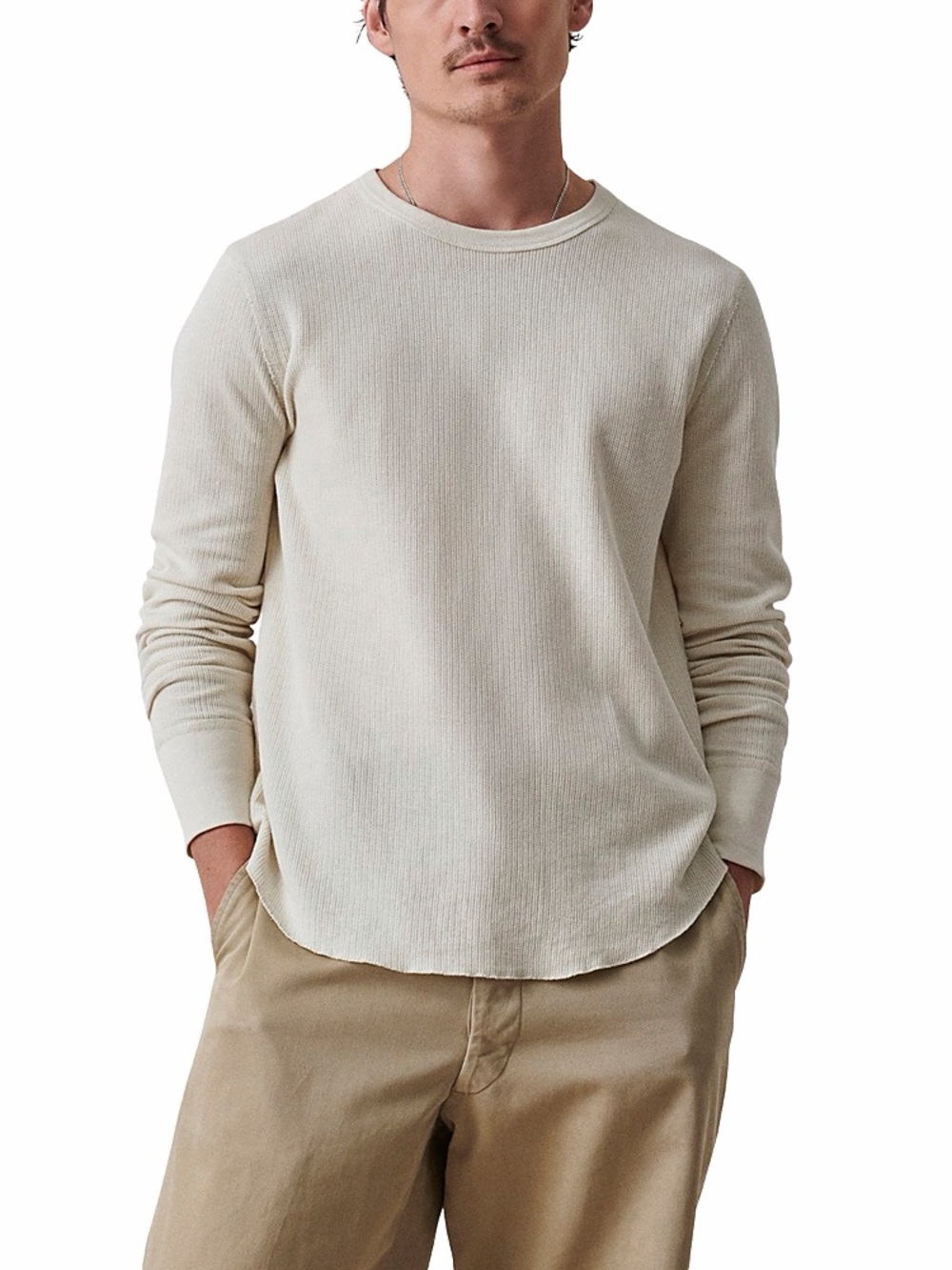 NWT Buck Mason Vintage Thermal Surplus Tee in Natural/White (M)